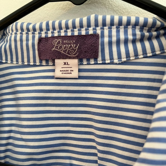 Stitch Fix—Scalloped blue and white preppy button down - Picture 3 of 5